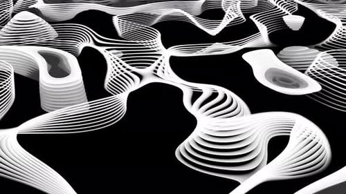 Dynamic Abstract Topographic White Lines Loop Background