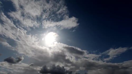 Dramatic Clouds Moving Across a Bright Sunny Sky