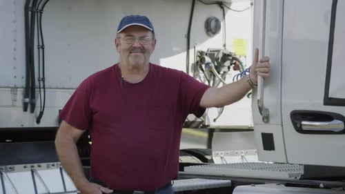 Portrait of truck driver . Fully released for commercial use.
