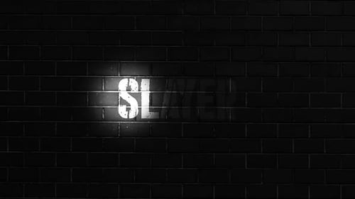 Slayer Word In Darkness Wall Background
