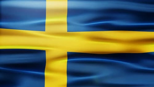 Dynamic Waving Sweden Flag Loop Animation