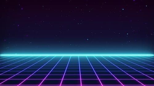 Retro Neon Grid Space Loop Background