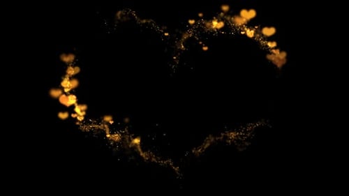 Sparkling Golden Hearts Particle Frame Reveal