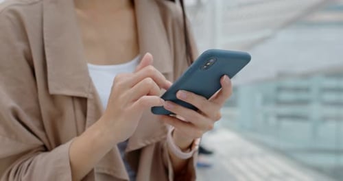 Close up of woman use of mobile phone