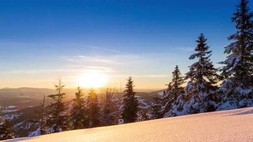Beautiful Winter Landscape in the Mountains