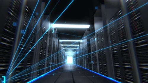 Futuristic Data Center Network Connection Seamlessly Loops