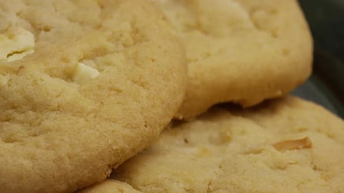 Close-Up of Stacked, Freshly Baked Cookies