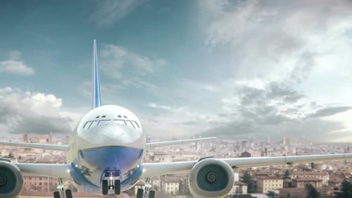 Airplane Take Off Bologna Italy