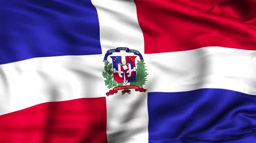 Realistic Waving Dominican Republic Flag Animated Background