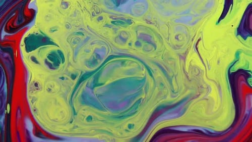 Abstract Colorful Liquids Forming Dynamic Swirling Patterns