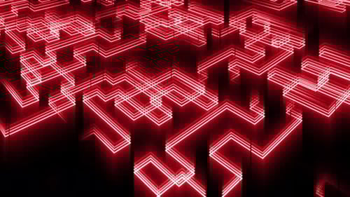 Abstract Red Neon Geometric Pattern Loop Background