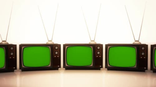 The loopable collection of an old-fashioned color tv set with the antenna tuner.