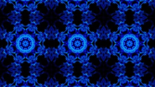Symmetrical Glittering Blue Kaleidoscope Loop 4K 01