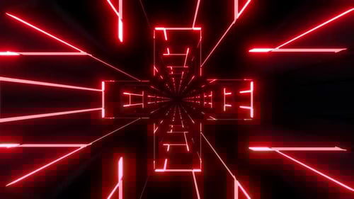 Dynamic Glowing Neon Tunnel Loop Background Animation