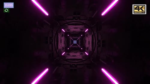 Futuristic Glowing Neon Tunnel Background Animation