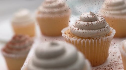 Delicious Vanilla Cupcakes with Creamy White Frosting