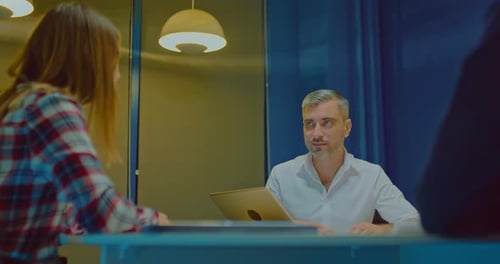 Happy Business Meeting with Man and Woman