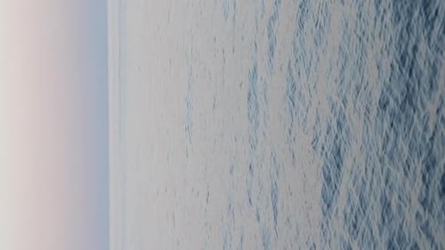 Horizon Line Between the Surface of the Sea with Ripples on the Water