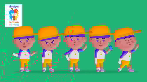 Animated Tiny Character Performs Diverse Loops and Actions