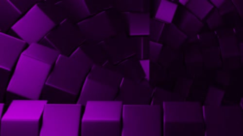 Purple Geometric Cubes Tunnel Loop Background