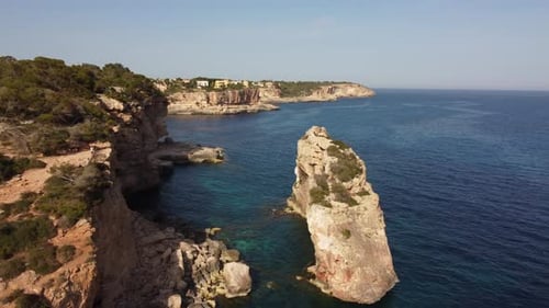 Es Pontas Natural Stone Arch in Cala Santanyi in Mallorca or Majorca, Spain