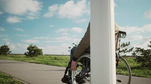 Disabled Man Alone in the Street