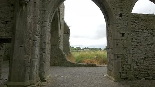 Historical Abbey Ruins in Rural Setting