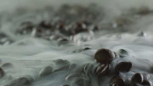 Smoky Coffee Beans in Close Up