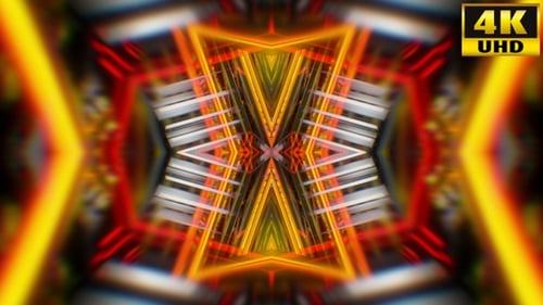 Abstract Geometric Neon Light Tunnel Background Pack