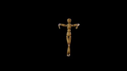 Animated Wooden Mannequin Posing and Moving