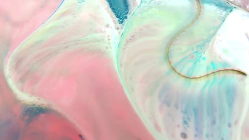 Abstract Liquid Paint Swirls in Blue, Pink and White