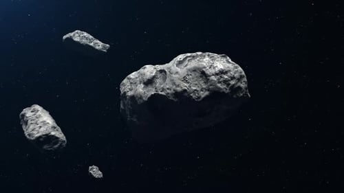 Asteroids Approaching Earth Space Animation