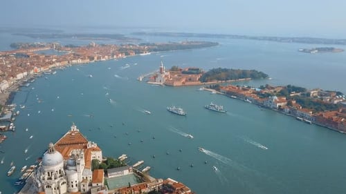 Aerial View of Venice in Italy
