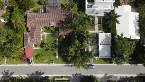 Aerial View of Tropical Suburban Neighborhood