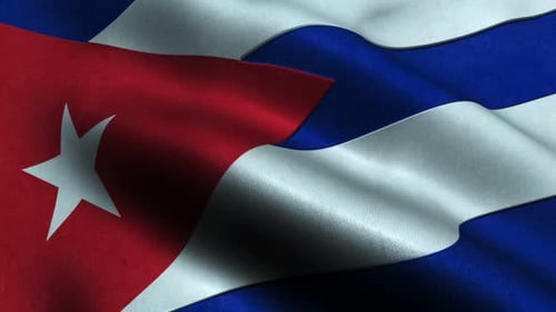 Realistic Waving Cuban Flag Animation