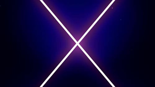 Neon alphabet X letters in motion on dark blue background