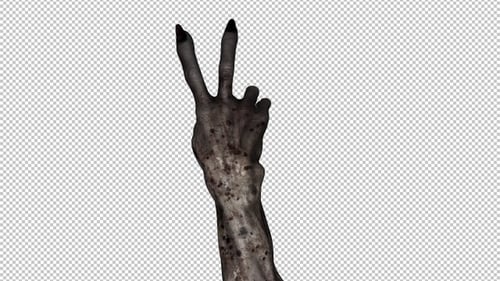 Monster Hand - V-Zeichen-Geste - Rückansicht
