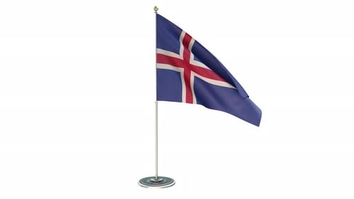 Kleiner Fahnenmast für das Büro in Island