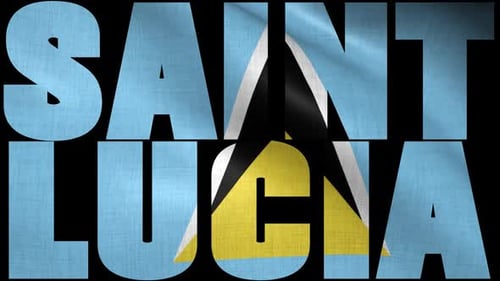 Saint Lucia Flag Into Country Name