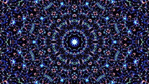 Glowing Futuristic Kaleidoscope Abstract Background