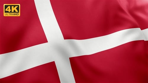 Realistic Waving Denmark National Flag Animation