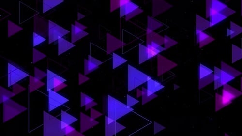 Futuristic Glowing Neon Triangle Pattern Background