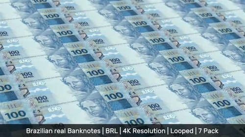 Brazil Banknotes Money / Brazilian real / Currency R$ / BRL / 7 Pack - 4K