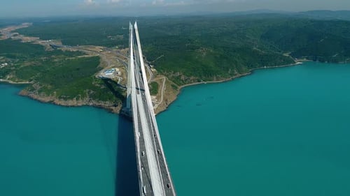 Brücke mit Luftaufnahme