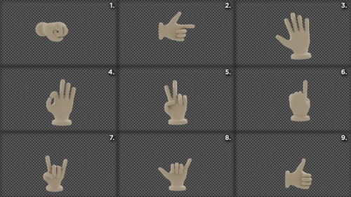 Animated 3D Hand Gestures Pack with Modern Style