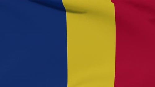 Realistic Looping Waving Romanian Flag Animation