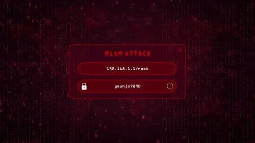 Conceito de hacking de senha do sistema MITM.