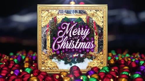 Festive Golden Frame Christmas Showcase with Animated Scenes