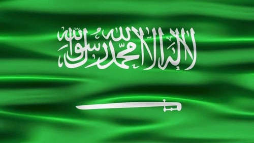 Waving Flag of Saudi Arabia Seamless Loop Animation