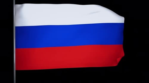 Dynamic Realistic Russian Flag Waving Animation